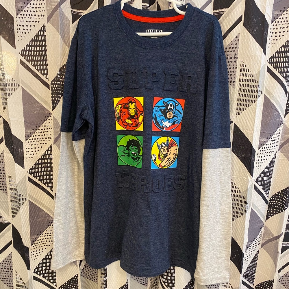 Marvel youth long sleeve tee size L 10/12